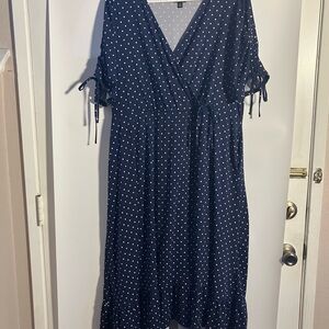 Torrid Navy Polka Dot Midi Dress
